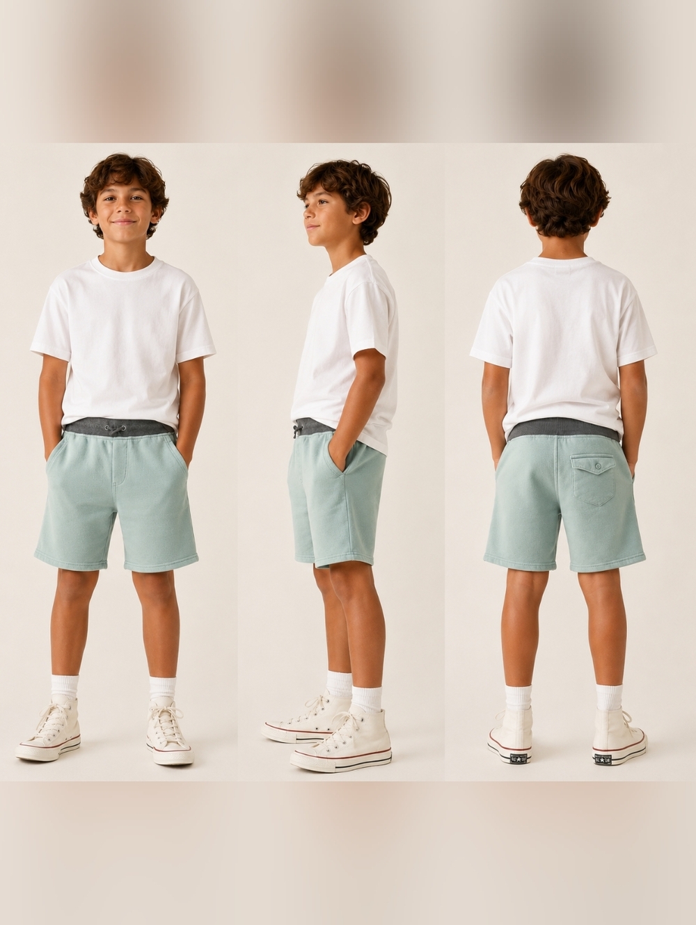 Wonder Nation Boys Mint Green Sweat Shorts XL 14-16